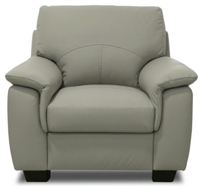 HOME Lukah Leather Chair - Grey.